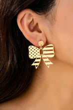 Load image into Gallery viewer, Flag Bow Earrings
