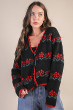 Load image into Gallery viewer, Floral Sweater Cardigan
