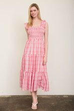 Load image into Gallery viewer, Plaid Tiered Midi Dress
