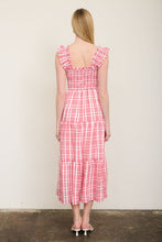 Load image into Gallery viewer, Plaid Tiered Midi Dress
