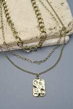 Load image into Gallery viewer, Hammered Rectangle Layered Necklace
