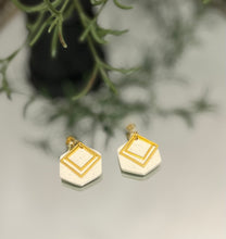 Load image into Gallery viewer, Hexagon Diamond Earrings
