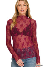 Load image into Gallery viewer, Wine Lace Layering Top
