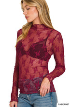 Load image into Gallery viewer, Wine Lace Layering Top
