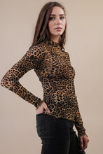 Load image into Gallery viewer, Leopard Sheer Mesh Top
