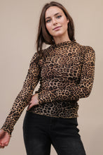 Load image into Gallery viewer, Leopard Sheer Mesh Top
