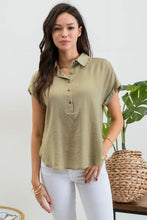 Load image into Gallery viewer, Mid Button Collar Top
