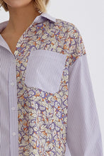 Load image into Gallery viewer, Stripe Print Button Up
