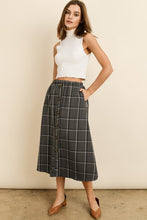 Load image into Gallery viewer, Plaid Button Detail Skirt
