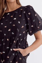 Load image into Gallery viewer, Pom Pom Bubble Sleeve Dress
