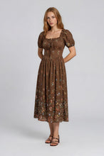 Load image into Gallery viewer, Floral Puff Corset Dress
