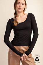 Load image into Gallery viewer, Black Round Neck LS Top
