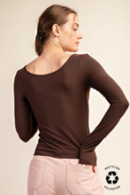 Load image into Gallery viewer, Brown Round Neck LS Top
