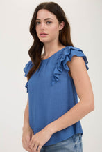 Load image into Gallery viewer, Ruffle Sleeve Back Bow Top
