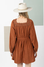 Load image into Gallery viewer, Embroidered Corduroy Dress
