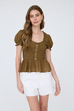Load image into Gallery viewer, Smocked Puff Sleeve Top
