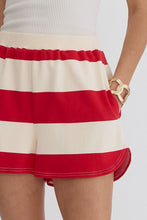 Load image into Gallery viewer, Stripe Curved Hem Shorts
