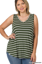 Load image into Gallery viewer, Striped V-Neck Tank
