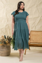 Load image into Gallery viewer, Teal Smocked Tiered Dress
