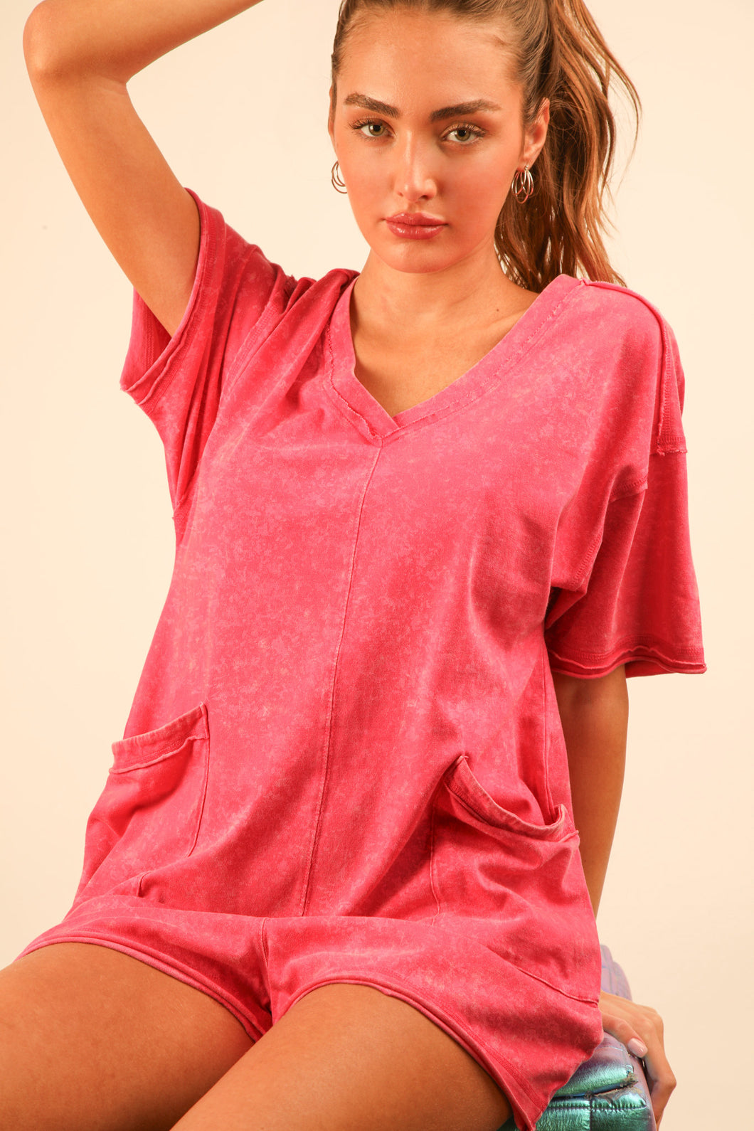 Mineral Wash Knit Romper