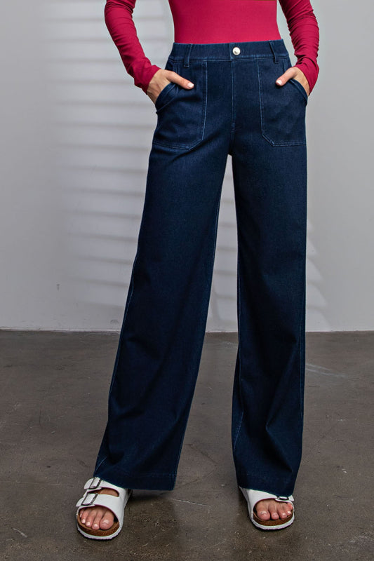 Stretch Wide Leg Pants