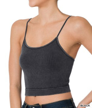 Scoop Neck Washed Ribbed Cami