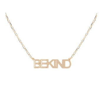 Be Kind Brass Pendant Necklace