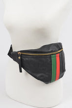 Load image into Gallery viewer, Black Fanny Pack with Stripes
