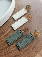 Load image into Gallery viewer, Textured Rectangle Clay Earrings
