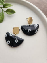 Load image into Gallery viewer, Crescent Floral Earrings
