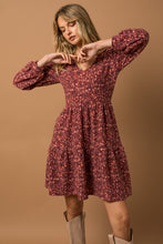 Load image into Gallery viewer, Mauve Print Tiered Dress
