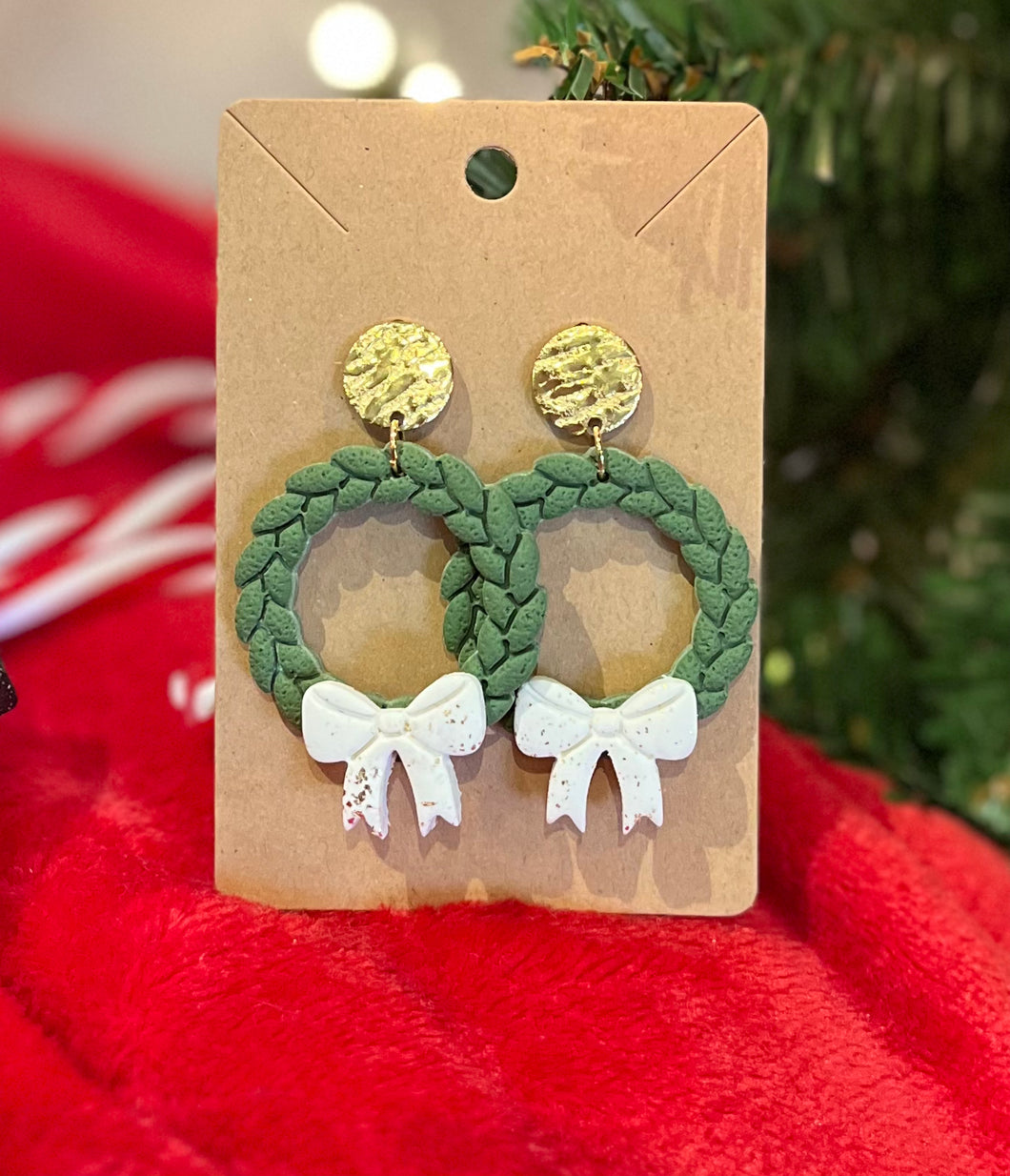 Green Wreath Earrings
