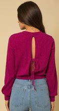 Load image into Gallery viewer, Magenta Open Tie-Back Top
