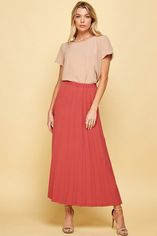 Rose Pleated Skirt