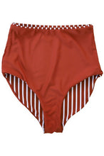 Load image into Gallery viewer, Sienna/Sienna Stripe High Rise Reversible Swim Bottoms- Plus
