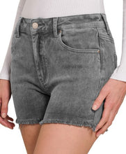 Load image into Gallery viewer, Washed Frayed Denim Shorts
